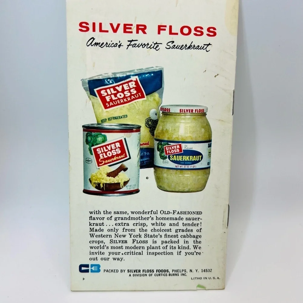 Vintage Silver Floss Sauerkraut Cookbook 34 Selected Recipes Pamphlet
